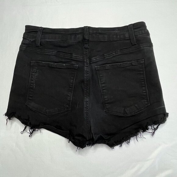 KanCan Distressed Black Jean Shorts Size 29 - Picture 4 of 6